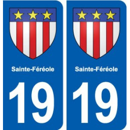 19 Sainte-Féréole blason ville autocollant plaque sticker