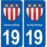 19 Sainte-Féréole blason ville autocollant plaque sticker