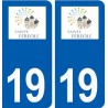 19 Sainte-Féréole logo ville autocollant plaque sticker