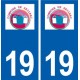19 Seilhac logo ville autocollant plaque sticker