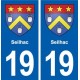 19 Seilhac blason ville autocollant plaque sticker