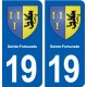 19 Sainte-Fortunade blason ville autocollant plaque sticker