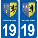 19 Sainte-Fortunade coat of arms, city sticker, plate sticker