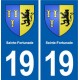 19 Sainte-Fortunade blason ville autocollant plaque sticker