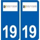 19 Sainte-Fortunade logo ville autocollant plaque sticker