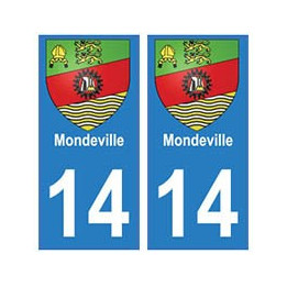 14 Mondeville ville autocollant plaque