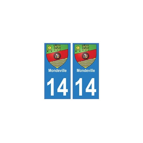 14 Mondeville ville autocollant plaque