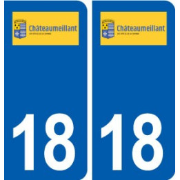 18 Châteaumeillant logo autocollant plaque ville sticker