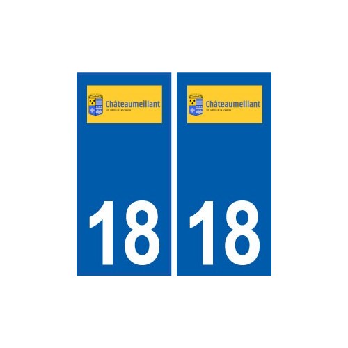 18 Châteaumeillant logo autocollant plaque ville sticker