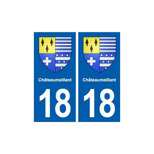 18 Châteaumeillant blason autocollant plaque ville sticker