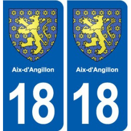 18 Aix-d'Angillon blason autocollant plaque ville sticker