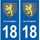 18 Aix-d'Angillon blason autocollant plaque ville sticker
