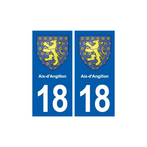 18 Aix-d'Angillon blason autocollant plaque ville sticker
