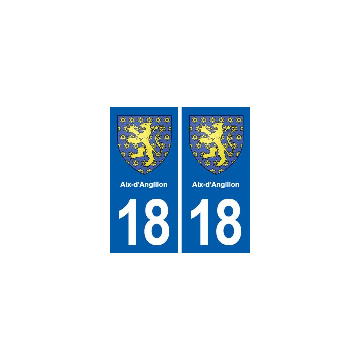18 Aix-d'Angillon blason autocollant plaque ville sticker
