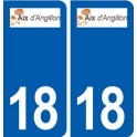18 Aix-d'Angillon logo autocollant plaque ville sticker