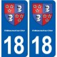 18 Châteauneuf-sur-Cher blason autocollant plaque ville sticker