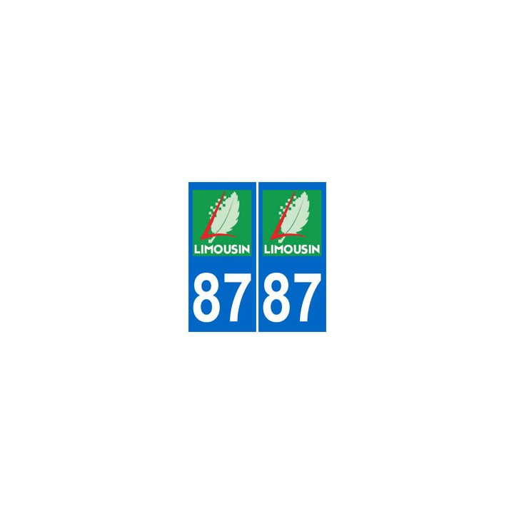 87 Haute-Vienne autocollant plaque