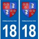 18 Châteauneuf-sur-Cher blason autocollant plaque ville sticker