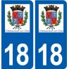 18 Châteauneuf-sur-Cher logo autocollant plaque ville sticker