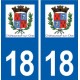 18 Châteauneuf-sur-Cher logo autocollant plaque ville sticker