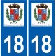 18 Châteauneuf-sur-Cher logo autocollant plaque ville sticker