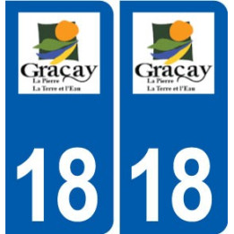 18 Graçay logo autocollant plaque ville sticker