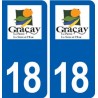 18 Graçay logo autocollant plaque ville sticker