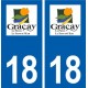 18 Graçay logo autocollant plaque ville sticker