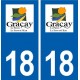 18 Graçay logo autocollant plaque ville sticker