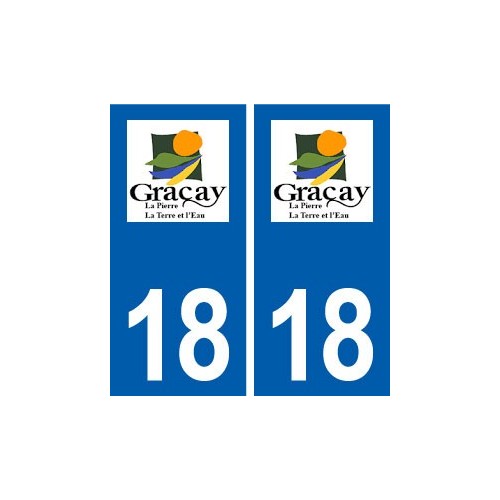 18 Graçay logo autocollant plaque ville sticker