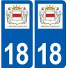 18 Henrichemont  logo autocollant plaque ville sticker