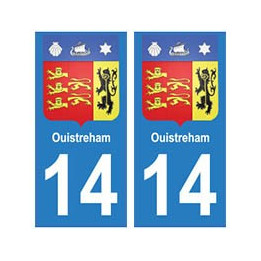 14 Ouistreham ville autocollant plaque
