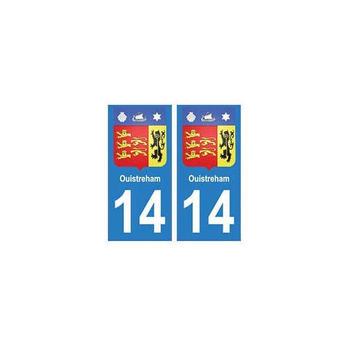 14 Ouistreham ville autocollant plaque