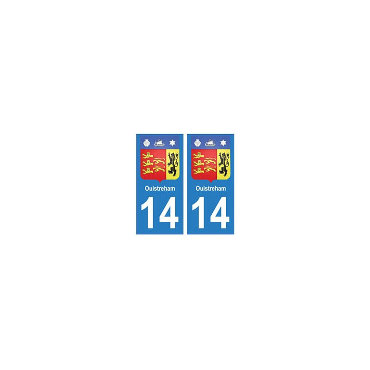 14 Ouistreham ville autocollant plaque