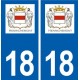 18 Henrichemont  logo autocollant plaque ville sticker