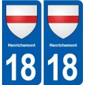 18 Henrichemont blason autocollant plaque ville sticker