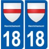 18 Henrichemont blason autocollant plaque ville sticker