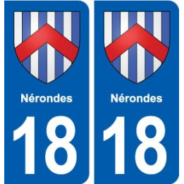 18 Nérondes blason autocollant plaque ville sticker