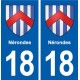 18 Nérondes blason autocollant plaque ville sticker