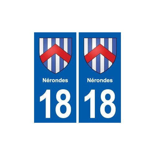 18 Nérondes blason autocollant plaque ville sticker