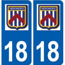 18 Nérondes logo autocollant plaque ville sticker