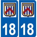 18 Nérondes logo autocollant plaque ville sticker