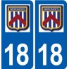 18 Nérondes logo autocollant plaque ville sticker