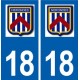 18 Nérondes logo autocollant plaque ville sticker