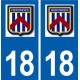 18 Nérondes logotipo de la etiqueta engomada de la placa, de la ciudad de la etiqueta engomada