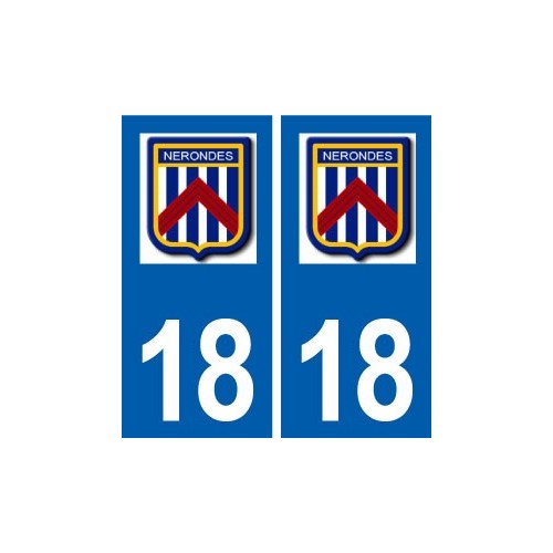 18 Nérondes logo autocollant plaque ville sticker