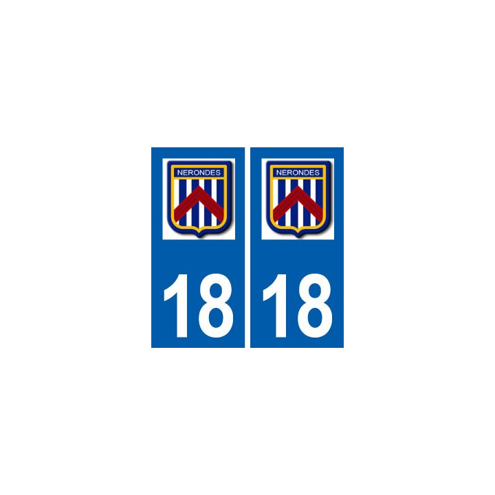 18 Nérondes logo autocollant plaque ville sticker