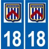 18 Nérondes logo autocollant plaque ville sticker