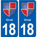 18 Orval blason autocollant plaque ville sticker