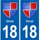 18 Orval blason autocollant plaque ville sticker